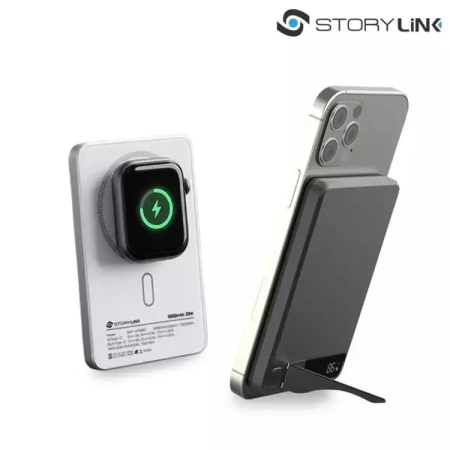 세마전자 스토리링크 애플워치 호환 3in1 맥세이프 보조 배터리 SKP-WPB601 5000mAh