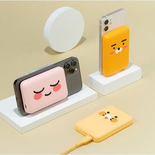 더블유아이 카카오프렌즈 어부바 무선 보조 배터리 5000mAh