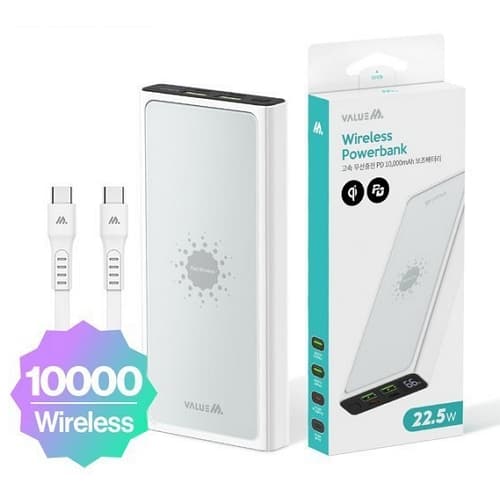 디엠케이코리아 밸류엠 PD 22.5W 유무선 보조 배터리 VM-PA10APQ15W 10000mAh