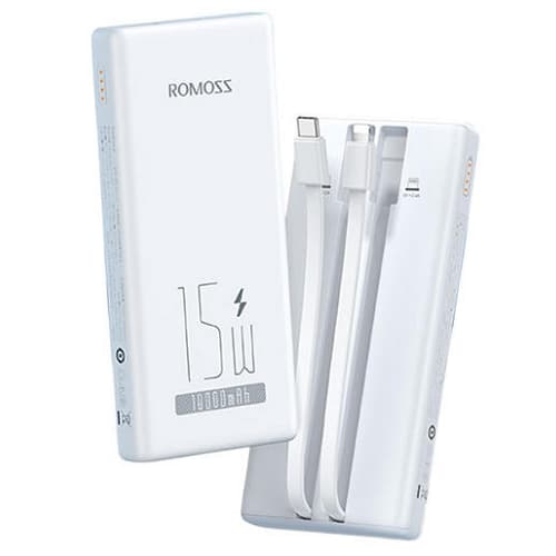 ROMOSS 듀얼 케이블 일체형 보조 배터리 PRC10 10000mAh